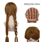 Braided Brown Cosplay Wig for Synthetic Anna Wigs Cosplay Party Wig Peluca De Princesa Princess Wig for Halloween Christmas