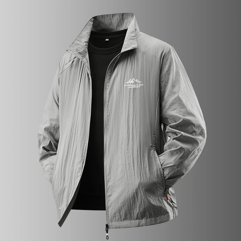 2025 Men's Summer Sun Protection Jacket Ultra-Light Thin Skin-Friendly Breathable UV Proof Fishing Ice Silk Sunscreen Coat
