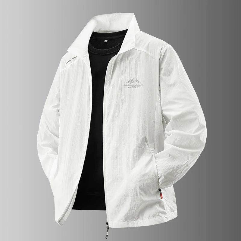 2025 Men's Summer Sun Protection Jacket Ultra-Light Thin Skin-Friendly Breathable UV Proof Fishing Ice Silk Sunscreen Coat