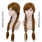 Braided Brown Cosplay Wig for Synthetic Anna Wigs Cosplay Party Wig Peluca De Princesa Princess Wig for Halloween Christmas