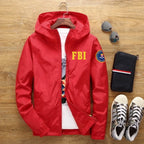 Sunscreen Waterproof FBI Shield Casual Jackets Ultra Light Men's Summer Hooded Jacket Super Thin Windbreaker Packable Skin Coat