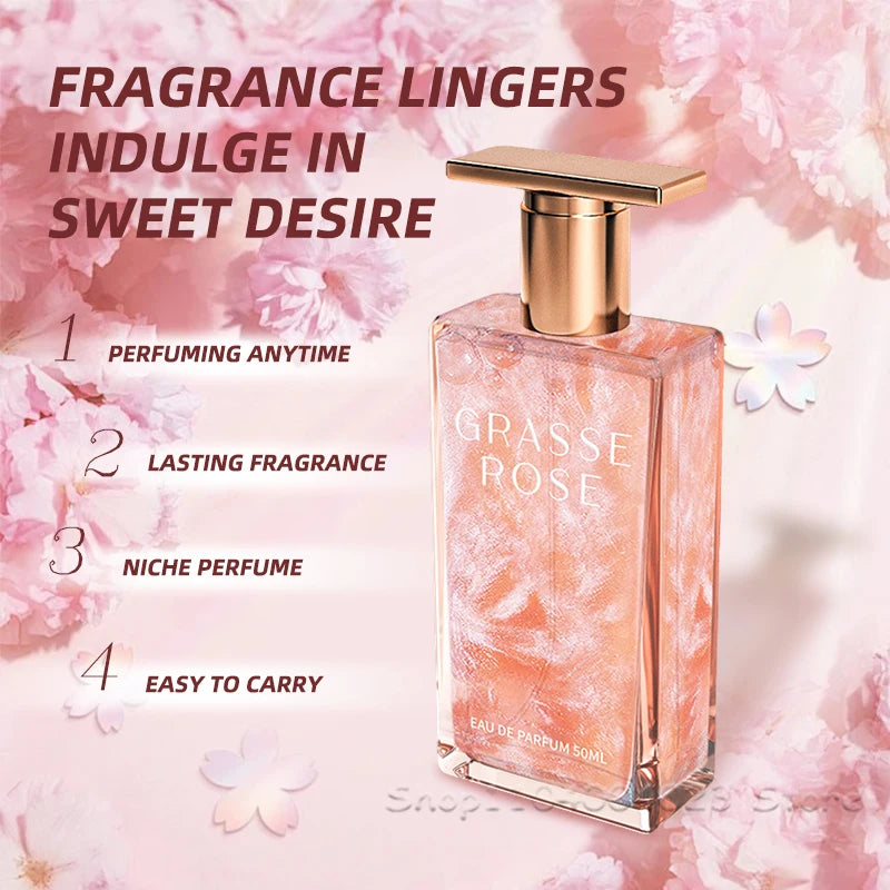 50Ml Grasse Rose Perfume Long Lasting Fragrance