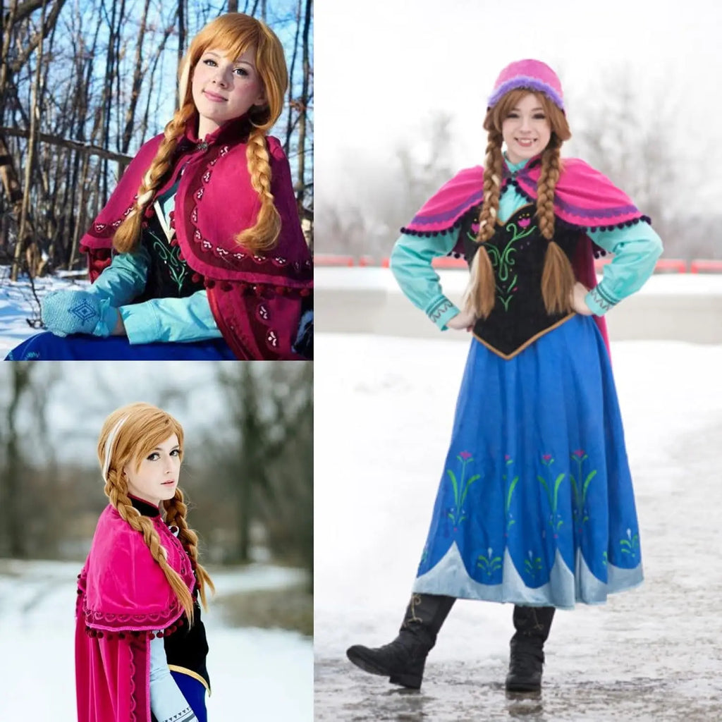 Braided Brown Cosplay Wig for Synthetic Anna Wigs Cosplay Party Wig Peluca De Princesa Princess Wig for Halloween Christmas